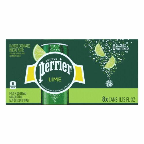 Perrier® Lime Flavored Sparkling Mineral Water Cans Perspective: bottom