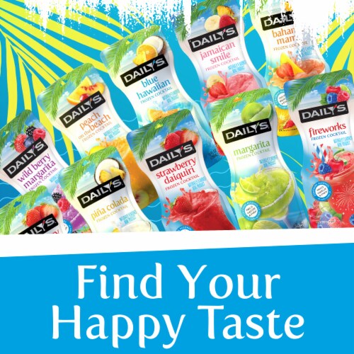 Daily's Blue Hawaiian Frozen Ready to Drink Cocktail Single Pouch Perspective: bottom