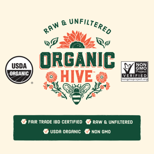 Organic Hive™ Raw & Unfiltered Honey Perspective: bottom