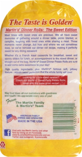 Martin's® Sweet Dinner Potato Rolls Perspective: bottom