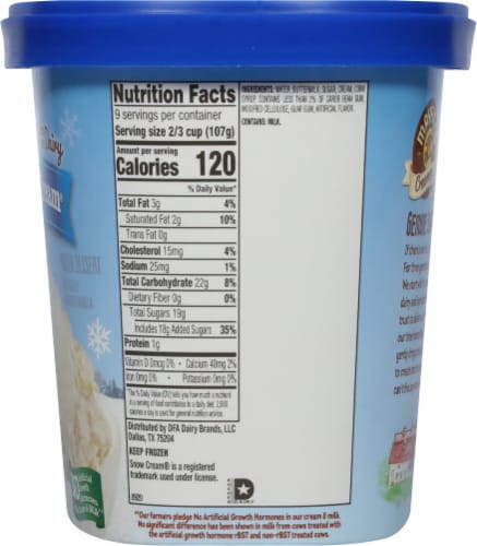 Mayfield Creamery Snow Cream Frozen Dessert Perspective: bottom