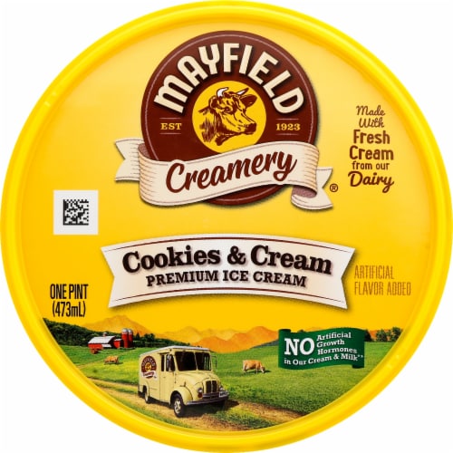 Mayfield Creamery® Cookies & Cream Ice Cream Pint Perspective: bottom