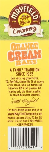 Mayfield Creamery Orange Cream Frozen Yogurt and Orange Sherbet Ice Cream Bars Perspective: bottom