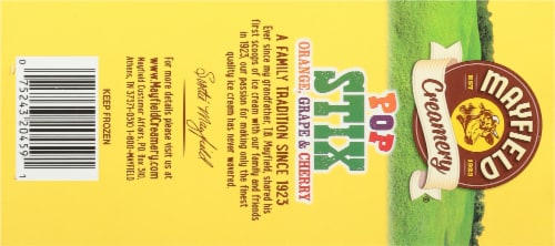 Mayfield Creamery Orange Grape & Cherry Pop Stix Perspective: bottom