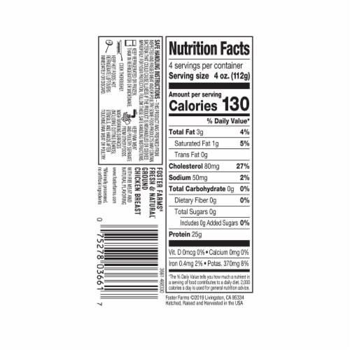 Foster Farms All Natural Ground Fresh Chicken Breast Perspective: bottom
