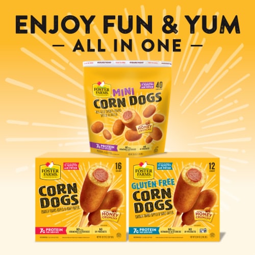 Foster Farms Mini Chicken Corn Dogs 40 Count Bag, 29.3 oz Perspective: bottom