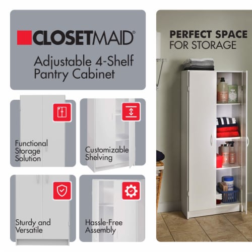 ClosetMaid 896700 12.5 x 24 x 59.5 Inch Adjustable 4 Shelf Pantry ...