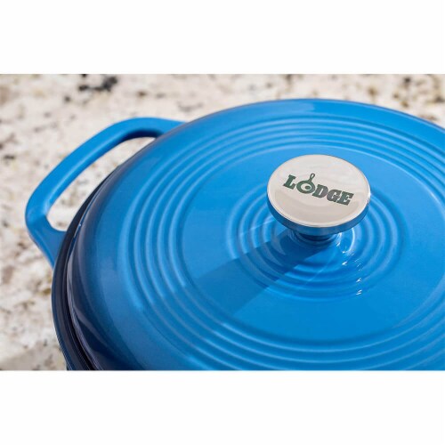 Lodge Porcelain Enameled Cast Iron Dutch Oven - Blue Perspective: bottom