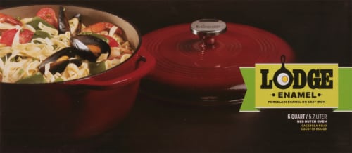 Lodge Dutch Oven Enameled Cast Iron - Red Perspective: bottom