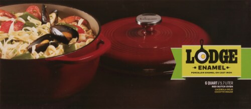 Lodge Dutch Oven Enameled Cast Iron - Red Perspective: bottom
