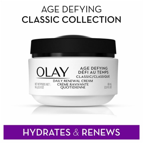 Olay Age Defying Classic Face Cream Daily Renewal Oil-Free Formula Perspective: bottom