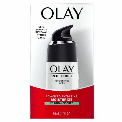 Olay Regenerist Regenerating Serum Fragrance-Free Light Gel Face Moisturizer Perspective: bottom