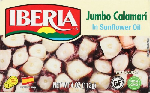 Iberia Calamari in Sunflower Oil Jumbo 4 oz Perspective: bottom