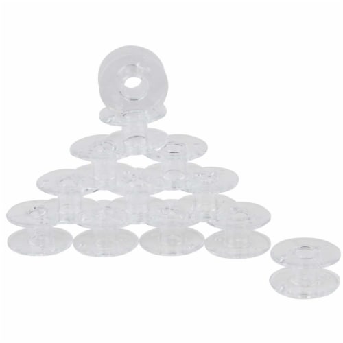 SINGER Transparent Plastic Class 15 Bobbins-12/Pkg Perspective: bottom