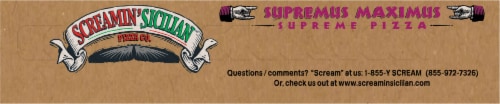 Screamin' Sicilian Supreme Maximus Single Serve Frozen Pizza Perspective: bottom