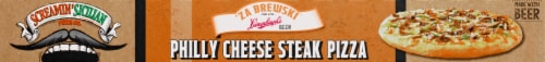 Screamin Sicilian™ 'Za Brewski™ Philly Cheese Steak Pizza Perspective: bottom