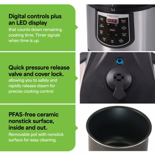Presto 6-Quart Programmable Electric Pressure Cooker Plus Perspective: bottom