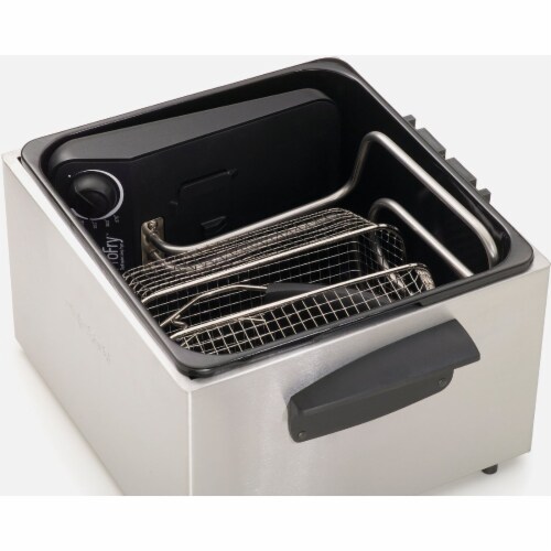 Presto® ProFry Dual Basket Silver Stainless Steel Deep Fryer Perspective: bottom