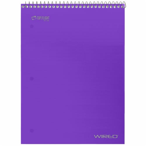 Top Flight Wired College Rule Top-Bound Assorted 1-Subject Notebook Perspective: bottom