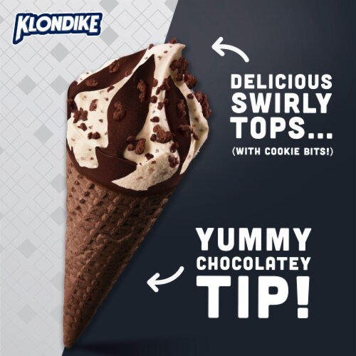 Klondike Dairy Dessert Cone, Cookies 'N Cream & Nuts for Vanilla, No Artificial Growth Hormones,8 Ct Perspective: bottom