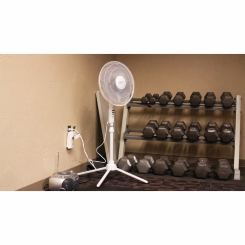 Comfort Zone Oscillating Pedestal Quad Pod Fan - White Perspective: bottom
