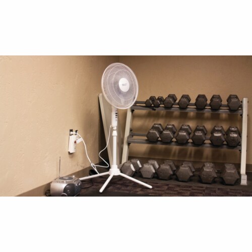 Comfort Zone Oscillating Pedestal Quad Pod Fan - White Perspective: bottom