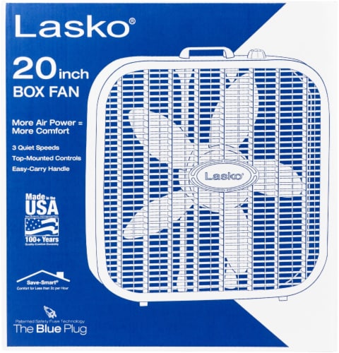 Lasko® 20-Inch Box Fan - White Perspective: bottom