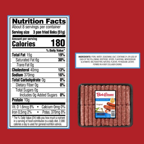 Bob Evans Original Pork Sausage Links Perspective: bottom
