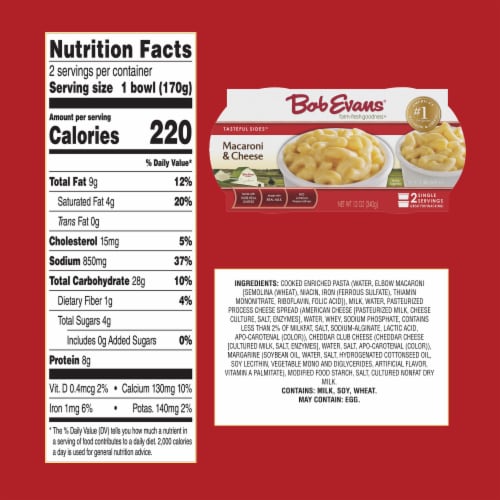 Bob Evans Macaroni & Cheese Single Serve Perspective: bottom