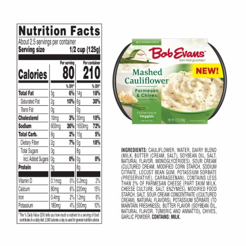 Bob Evans Parmesan & Chives Mashed Cauliflower Perspective: bottom
