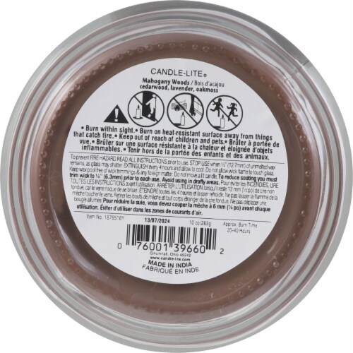 Candle-Lite® Mahogany Woods Jar Candle Perspective: bottom