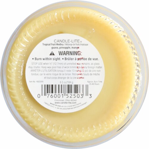 Candle-Lite® Tropical Fruit Medley Screw Top Lid Jar Candle Perspective: bottom
