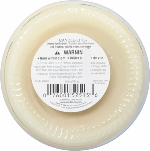 Candle-lite® Creamy Vanilla Swirl Jar Candle Perspective: bottom