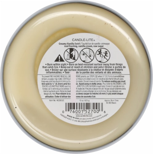 Candle-lite 2 Wick Tapered Jar Candle - Creamy Vanilla Swirl Perspective: bottom