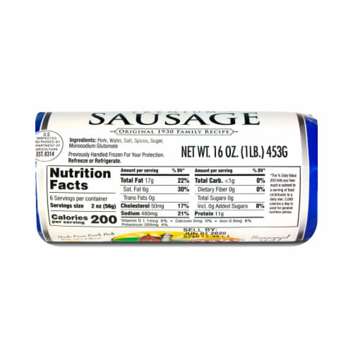 Swaggerty's Farm® Premium Sausage Roll Mild 1lb Perspective: bottom