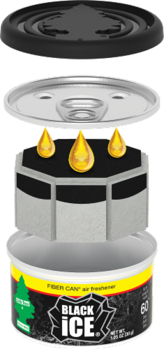 Little Trees® Black Ice® Fiber Can® Air Freshener Perspective: bottom