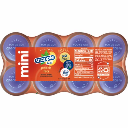 Snapple Peach Iced Tea Multipack Mini Bottles Perspective: bottom