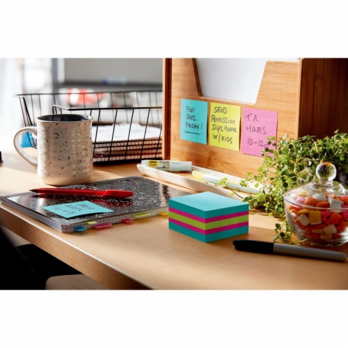 Post-it® Super Sticky Notes Cube - Assorted Perspective: bottom