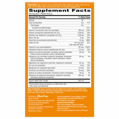 Emergen-C Apple Cider Vinegar Vitamin C Fizzy Drink Mix Perspective: bottom