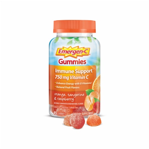 Emergen-C Adult Vitamin Immune Support Gummies, Orange, Tangerine and Raspberry Perspective: bottom