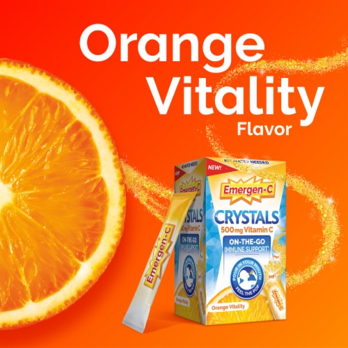 Emergen-C Orange On the Go Immune Support Supplement Vitality Crystals Perspective: bottom