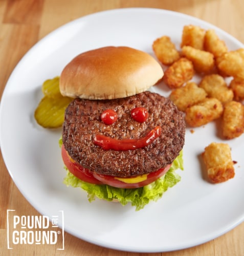 Pound of Ground® Burger Thins™ Frozen 100% Pure Beef Patties Perspective: bottom