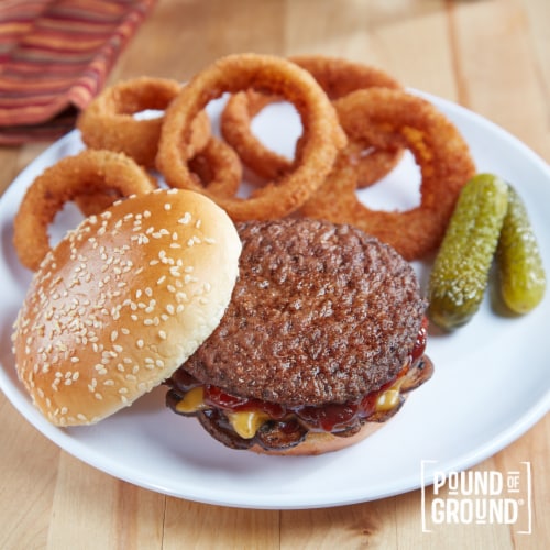 Pound of Ground® Burger Thins™ Frozen Steakhouse Seasoned Beef, 16 oz Perspective: bottom