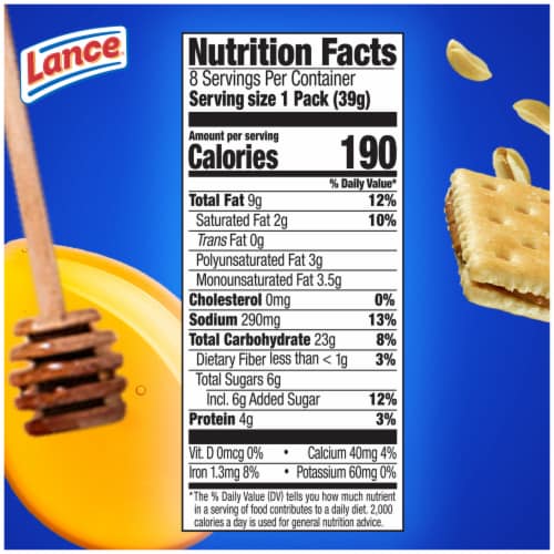Lance® Captain's Wafers® Peanut Butter Honey Sandwich Crackers Perspective: bottom