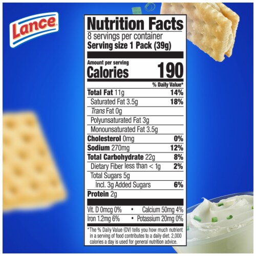 Lance Sandwich Crackers Captain's Wafers Cream Cheese And Chives 8 Packs Perspective: bottom