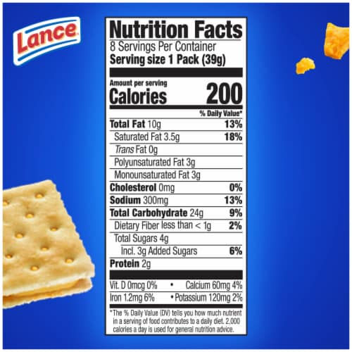 Lance Sandwich Crackers Captain's Wafer Grilled Cheese 8 Individual Packs Perspective: bottom
