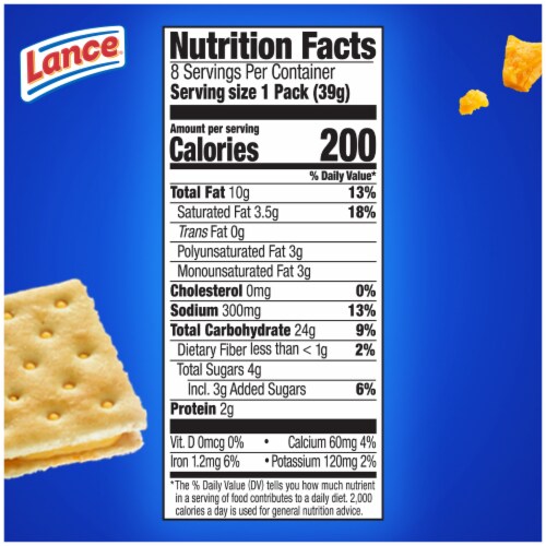 Lance Sandwich Crackers Captain's Wafer Grilled Cheese 8 Individual Packs Perspective: bottom