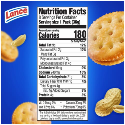Lance® Toasty™ Peanut Butter Sandwich Crackers Perspective: bottom