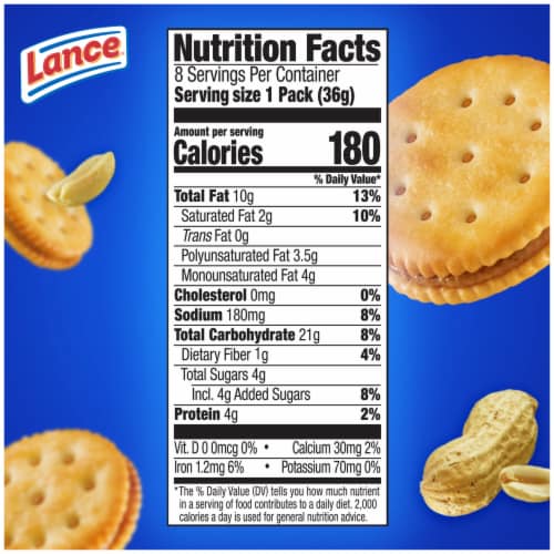 Lance Sandwich Crackers Malt with Peanut Butter Perspective: bottom