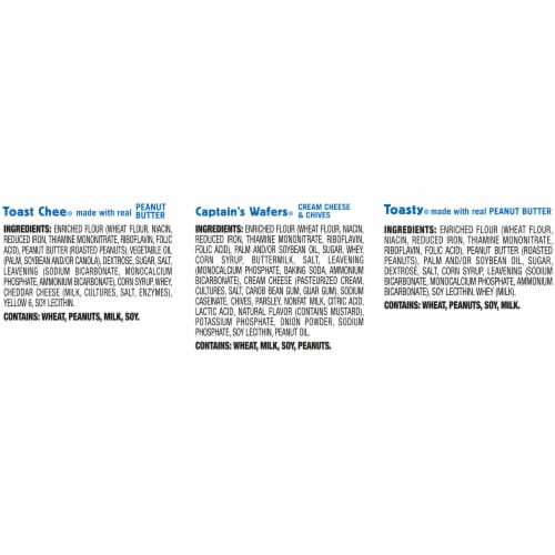 Lance Sandwich Crackers Variety Pack 3 Flavors 20 Individually Wrapped Packs Perspective: bottom